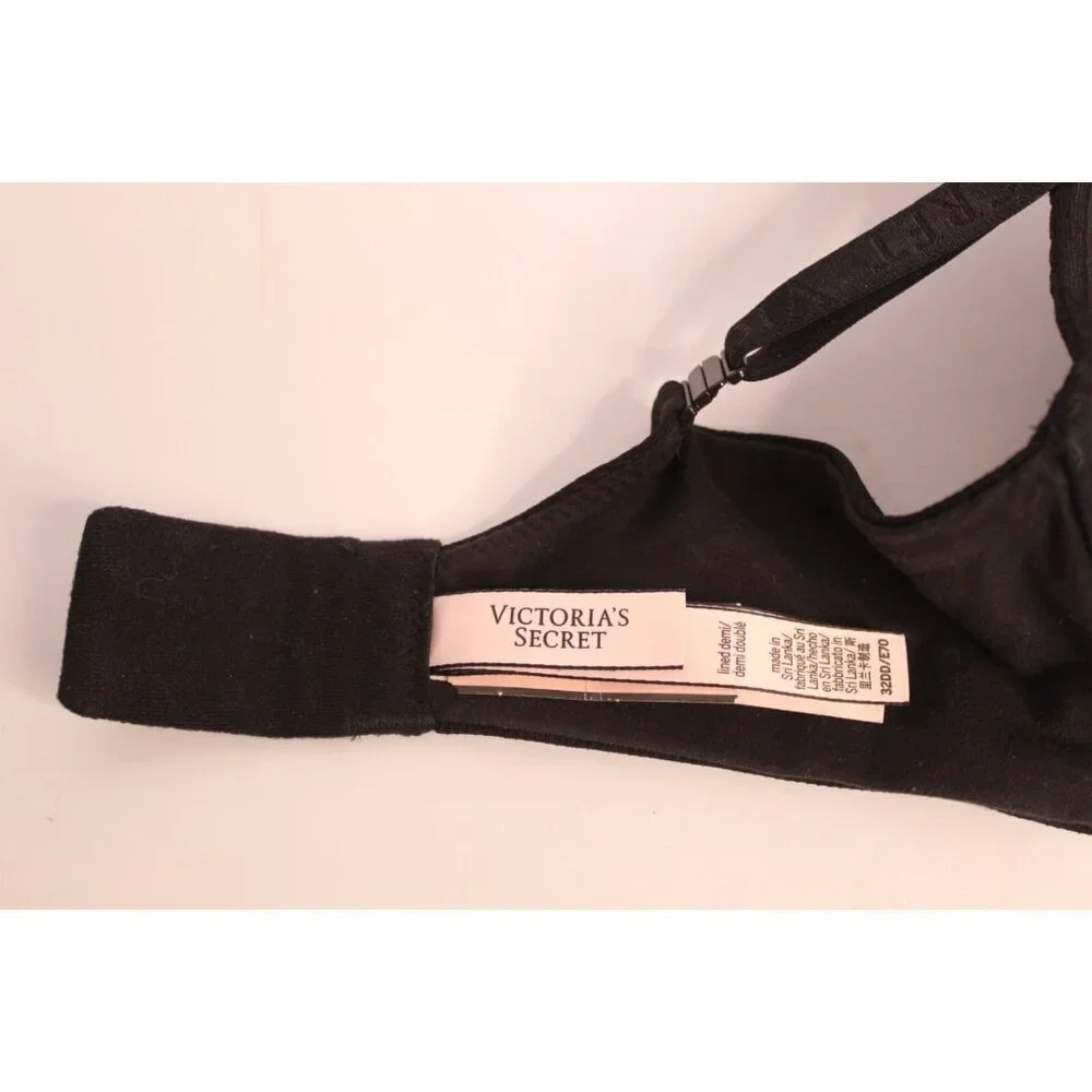 Victoria's Secret Bra Body‎ By Victoria Black 32DD Lace Padded Wired Push Up NWT